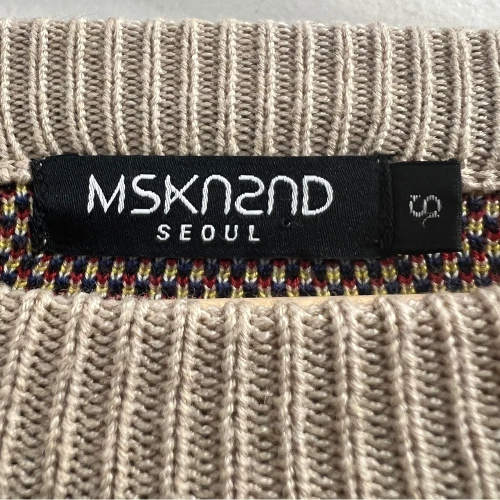 MSKN2ND OFFICE COUTURE PATTERN SWEATER‎ BEIGE, size small - Picture 4 of 8